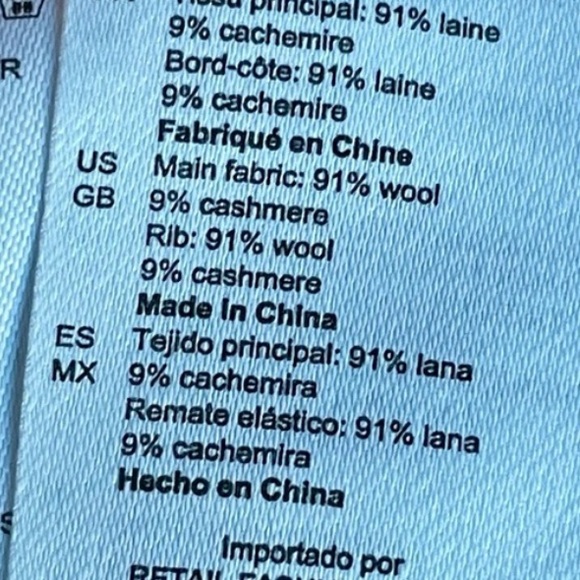 Sandro Cashmere Lucas Pointelle Stitch Light Blue White Cardigan w/Pearl Buttons - Picture 3 of 11